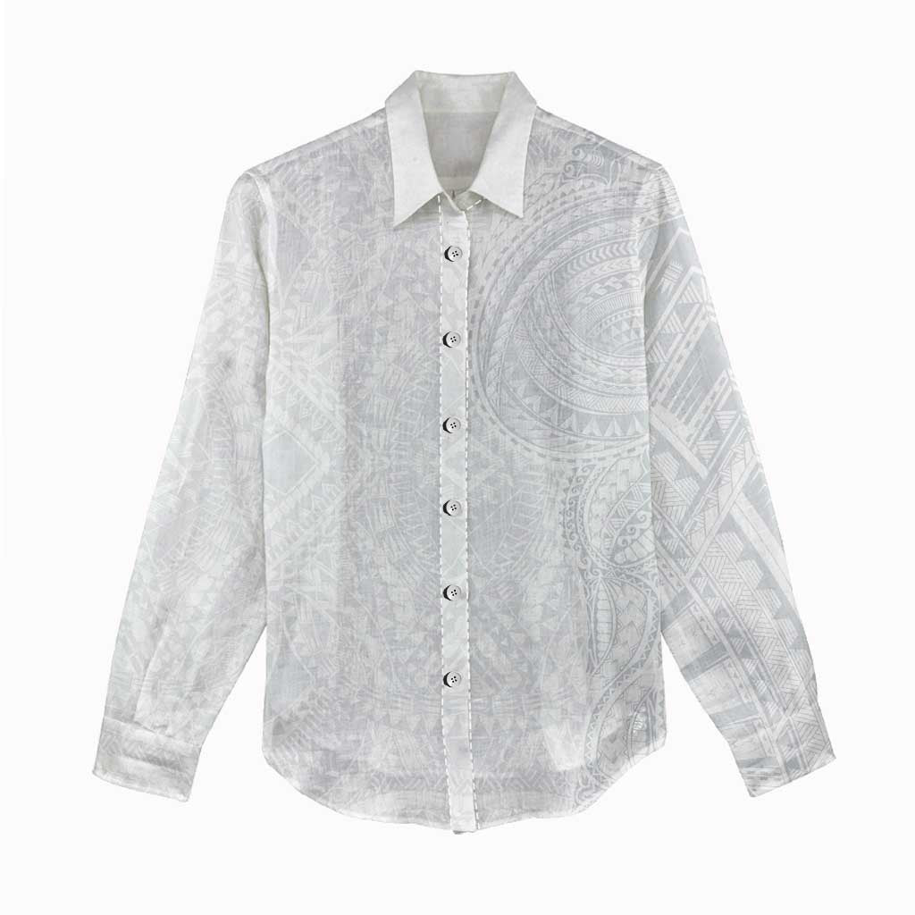 Lotu Tamaiti Women Casual Shirt Traditional Samoan Art Tattoos LT03 - Polynesian Pride