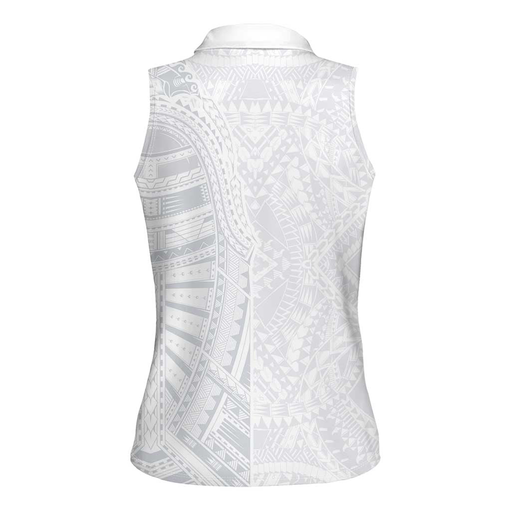 Lotu Tamaiti Women Sleeveless Polo Shirt Traditional Samoan Art Tattoos LT03 - Polynesian Pride