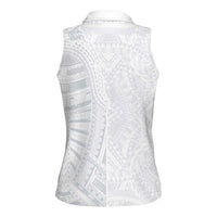 Lotu Tamaiti Women Sleeveless Polo Shirt Traditional Samoan Art Tattoos LT03 - Polynesian Pride