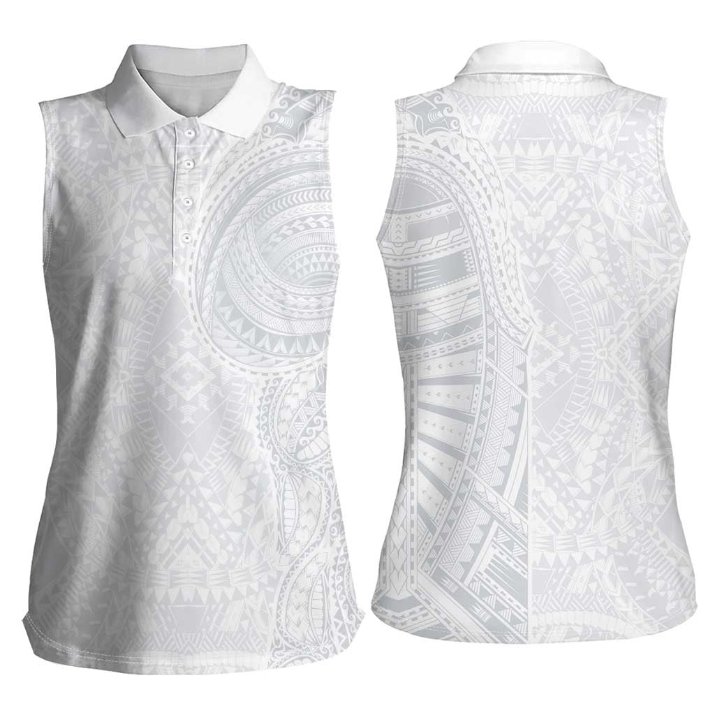 Lotu Tamaiti Women Sleeveless Polo Shirt Traditional Samoan Art Tattoos LT03 - Polynesian Pride