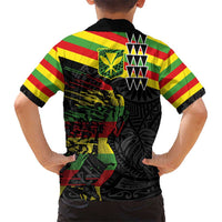 Kanaka Maoli Running Hawaiian Shirt Kakau Pattern with Kanaka Maoli Flag Color