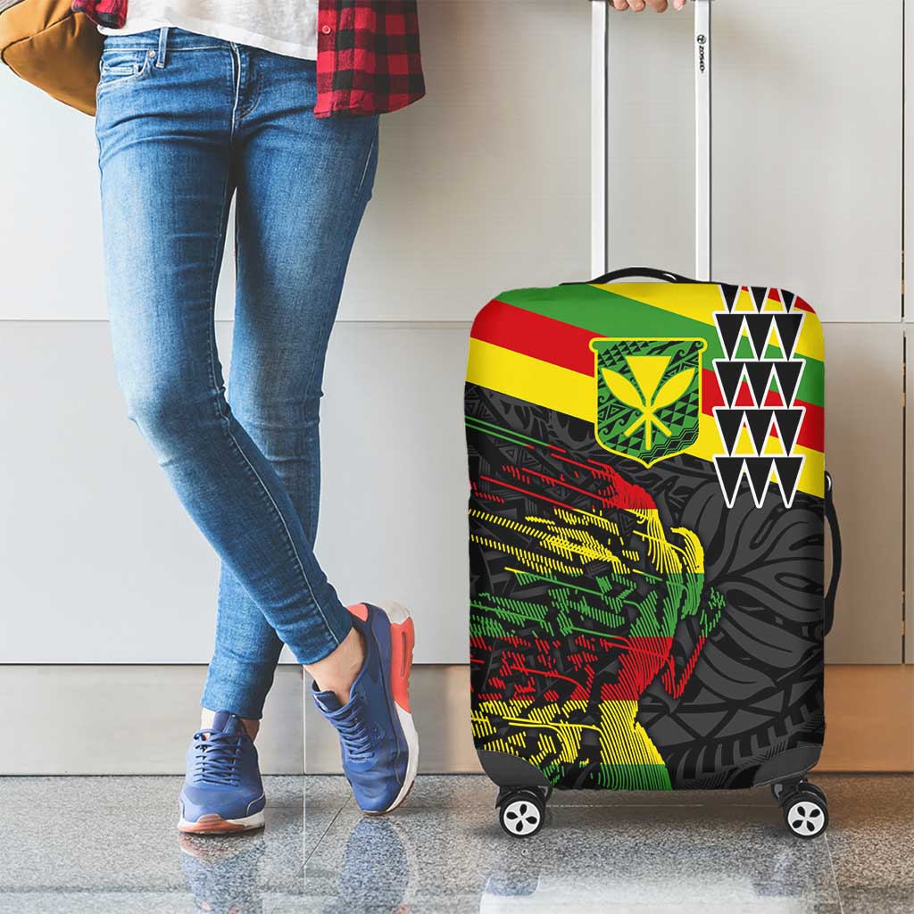 Kanaka Maoli Running Luggage Cover Kakau Pattern with Kanaka Maoli Flag Color