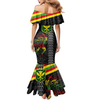 Kanaka Maoli Running Mermaid Dress Kakau Pattern with Kanaka Maoli Flag Color LT03 - Polynesian Pride