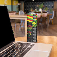 Kanaka Maoli Running Skinny Tumbler Kakau Pattern with Kanaka Maoli Flag Color LT03 - Polynesian Pride