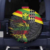 Kanaka Maoli Running Spare Tire Cover Kakau Pattern with Kanaka Maoli Flag Color LT03 - Polynesian Pride