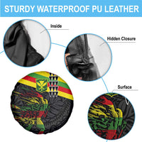 Kanaka Maoli Running Spare Tire Cover Kakau Pattern with Kanaka Maoli Flag Color LT03 - Polynesian Pride