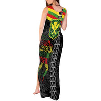 Kanaka Maoli Running Tank Maxi Dress Kakau Pattern with Kanaka Maoli Flag Color LT03 - Polynesian Pride