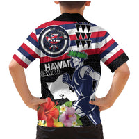 Honolulu Running Race Family Matching Mermaid Dress and Hawaiian Shirt Hawaii Marathon Kakau Art with Hibiscus and National Flag Style LT03 - Polynesian Pride