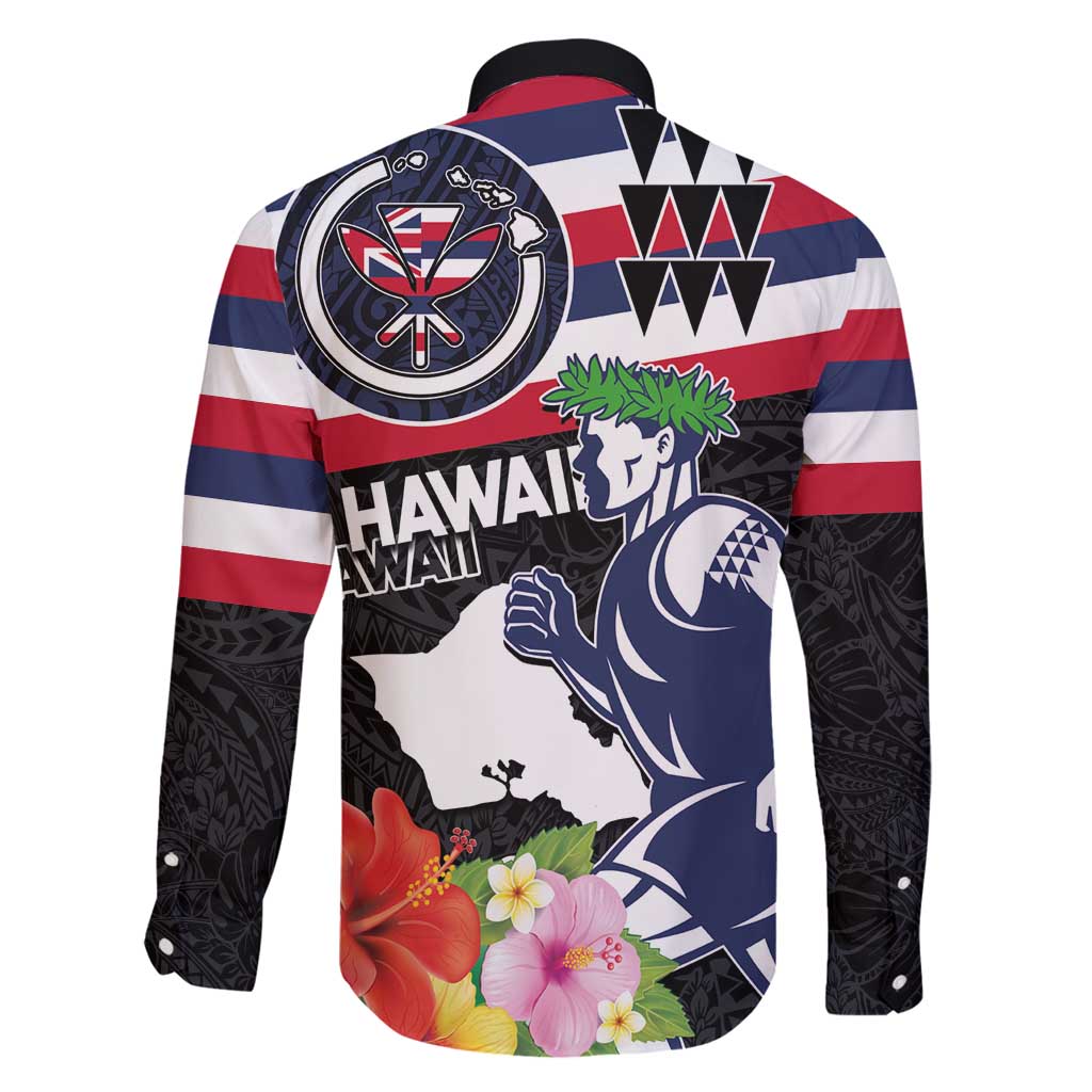 Honolulu Running Race Family Matching Puletasi and Hawaiian Shirt Hawaii Marathon Kakau Art with Hibiscus and National Flag Style LT03 - Polynesian Pride
