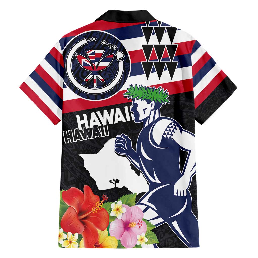 Honolulu Running Race Hawaiian Shirt Hawaii Marathon Kakau Art with Hibiscus and National Flag Style LT03 - Polynesian Pride