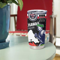Honolulu Running Race Tumbler Cup Hawaii Marathon Kakau Art with Hibiscus and National Flag Style LT03 - Polynesian Pride