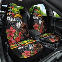 Kanaka Maoli Ikaika Warrior Car Seat Cover Hibiscus Kakau Art and Tapa Tribal Pattern LT03 One Size Black - Polynesian Pride