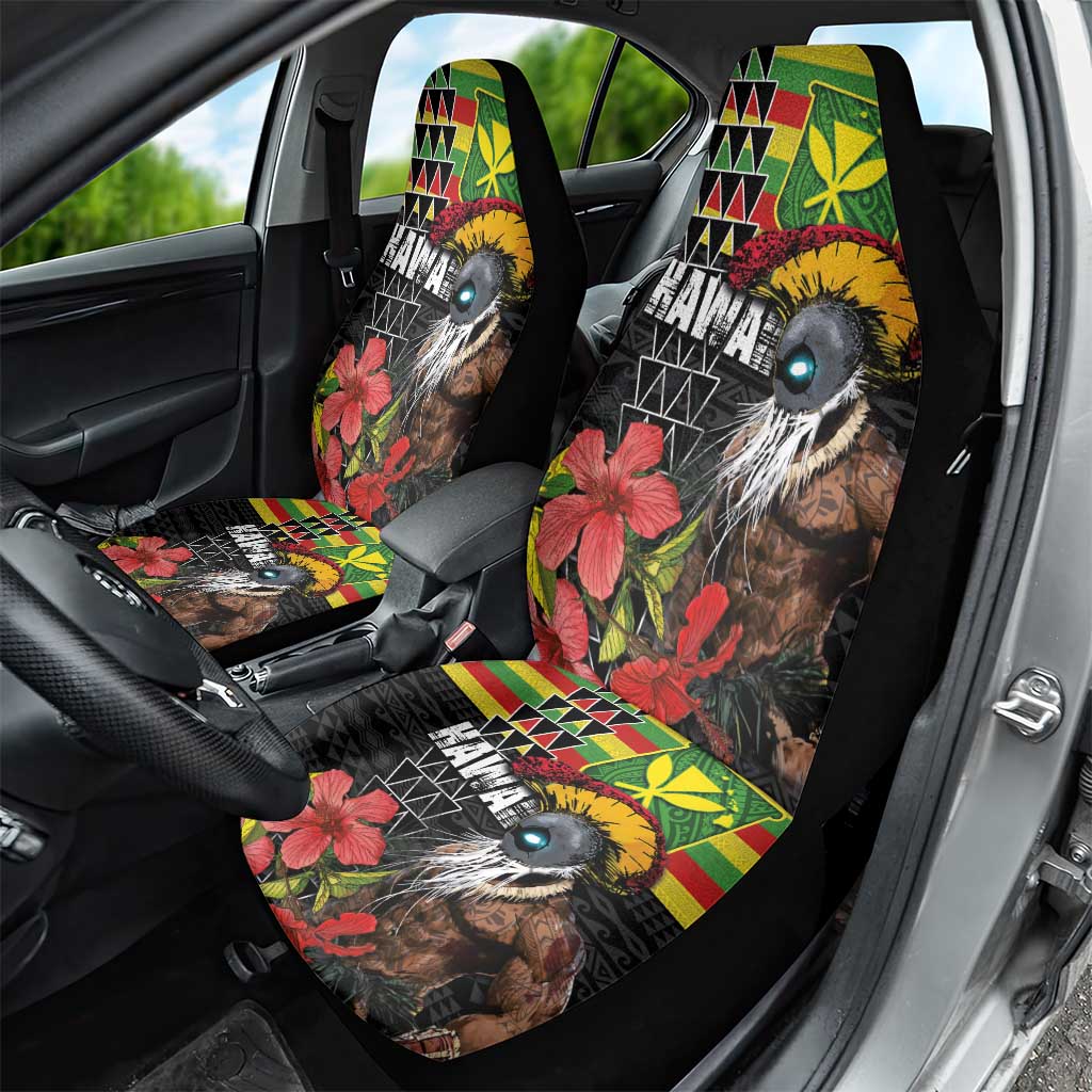 Kanaka Maoli Ikaika Warrior Car Seat Cover Hibiscus Kakau Art and Tapa Tribal Pattern LT03 - Polynesian Pride