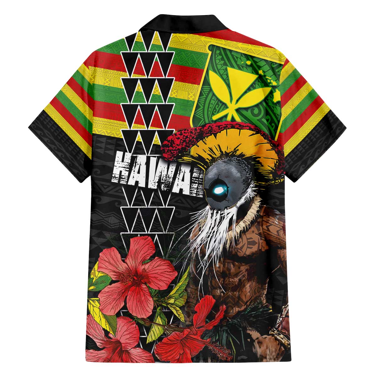 Kanaka Maoli Ikaika Warrior Family Matching Off The Shoulder Long Sleeve Dress and Hawaiian Shirt Hibiscus Kakau Art and Tapa Tribal Pattern LT03 - Polynesian Pride