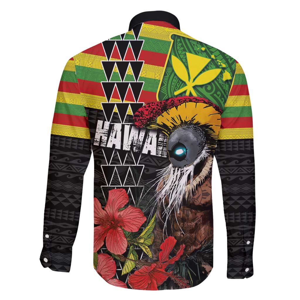 Kanaka Maoli Ikaika Warrior Family Matching Tank Maxi Dress and Hawaiian Shirt Hibiscus Kakau Art and Tapa Tribal Pattern LT03 - Polynesian Pride