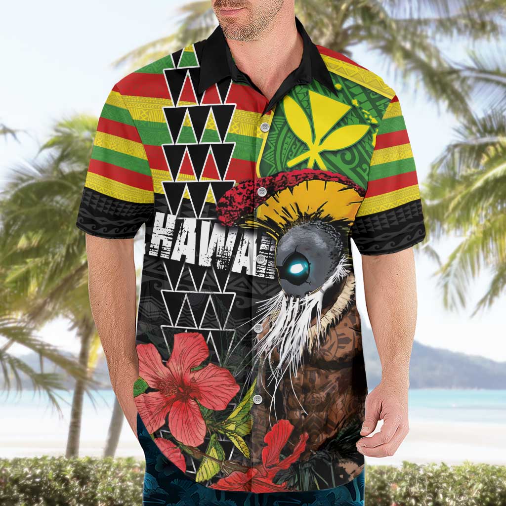 Kanaka Maoli Ikaika Warrior Hawaiian Shirt Hibiscus Kakau Art and Tapa Tribal Pattern LT03 - Polynesian Pride