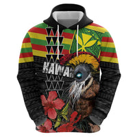 Kanaka Maoli Ikaika Warrior Hoodie Hibiscus Kakau Art and Tapa Tribal Pattern LT03 - Polynesian Pride