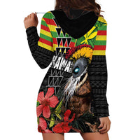 Kanaka Maoli Ikaika Warrior Hoodie Dress Hibiscus Kakau Art and Tapa Tribal Pattern LT03 - Polynesian Pride