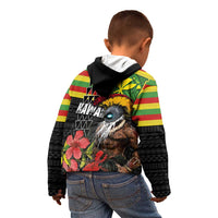 Kanaka Maoli Ikaika Warrior Kid Hoodie Hibiscus Kakau Art and Tapa Tribal Pattern LT03 - Polynesian Pride