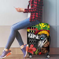 Kanaka Maoli Ikaika Warrior Luggage Cover Hibiscus Kakau Art and Tapa Tribal Pattern LT03 - Polynesian Pride