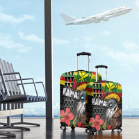 Kanaka Maoli Ikaika Warrior Luggage Cover Hibiscus Kakau Art and Tapa Tribal Pattern LT03 - Polynesian Pride