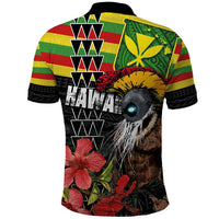 Kanaka Maoli Ikaika Warrior Polo Shirt Hibiscus Kakau Art and Tapa Tribal Pattern LT03 - Polynesian Pride