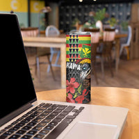 Kanaka Maoli Ikaika Warrior Skinny Tumbler Hibiscus Kakau Art and Tapa Tribal Pattern LT03 - Polynesian Pride