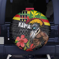 Kanaka Maoli Ikaika Warrior Spare Tire Cover Hibiscus Kakau Art and Tapa Tribal Pattern LT03 - Polynesian Pride