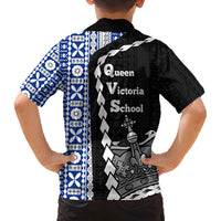 Fiji Queen Victoria School Family Matching Tank Maxi Dress and Hawaiian Shirt Tapa and Polynesian Tribal Pattern Half Style LT03 - Polynesian Pride