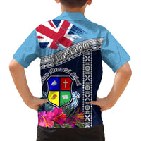 Fiji Lelean Memorial School Family Matching Off Shoulder Maxi Dress and Hawaiian Shirt Tapa and Polynesian Tribal Pattern LT03 - Polynesian Pride