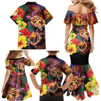 Hawaiian Sea Animals Love Couple Family Matching Mermaid Dress and Hawaiian Shirt Aloha Sunset Symphony LT03 - Polynesian Pride