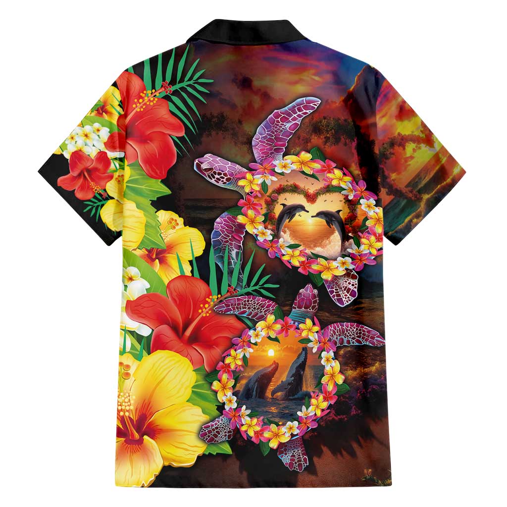 Hawaiian Sea Animals Love Couple Hawaiian Shirt Aloha Sunset Symphony