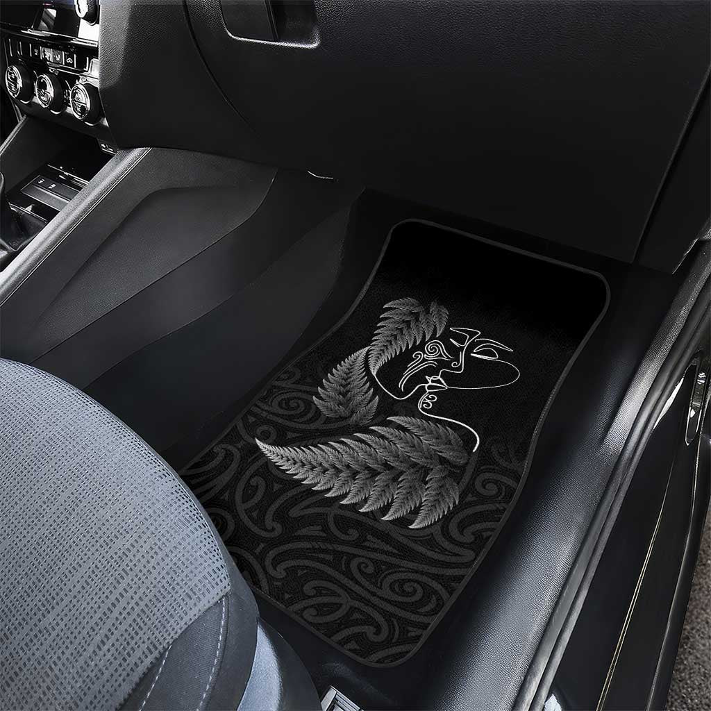 New Zealand Valentine's Day Car Mats Silver Fern and Line Art Love Couple LT03 - Polynesian Pride