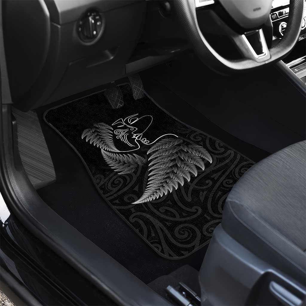 New Zealand Valentine's Day Car Mats Silver Fern and Line Art Love Couple LT03 - Polynesian Pride