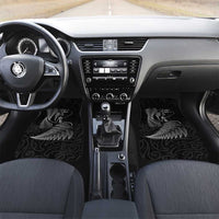 New Zealand Valentine's Day Car Mats Silver Fern and Line Art Love Couple LT03 Set 2pcs - Front Black - Polynesian Pride