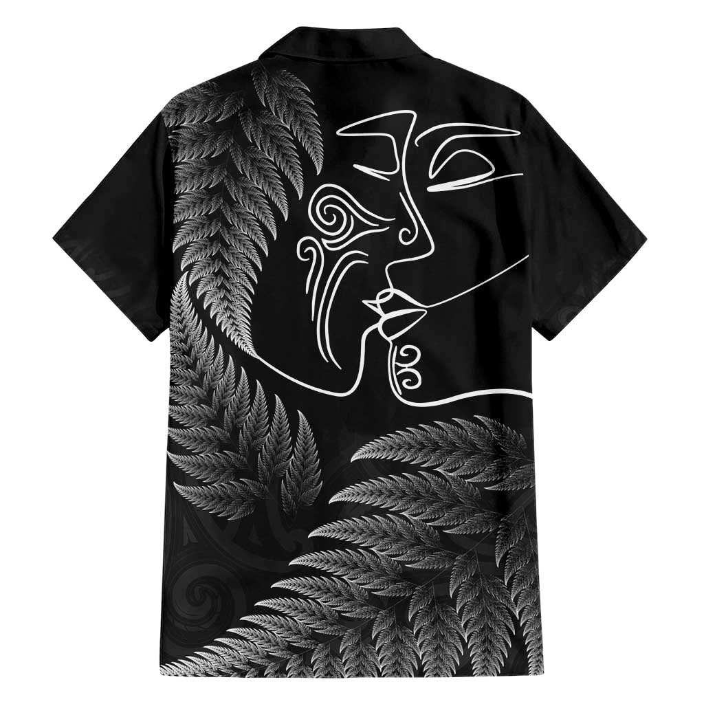 New Zealand Valentine's Day Hawaiian Shirt Silver Fern and Line Art Love Couple LT03 - Polynesian Pride