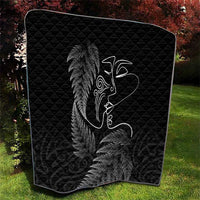 New Zealand Valentine's Day Quilt Silver Fern and Line Art Love Couple LT03 - Polynesian Pride