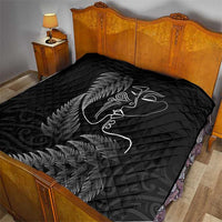New Zealand Valentine's Day Quilt Silver Fern and Line Art Love Couple LT03 - Polynesian Pride