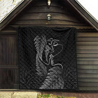 New Zealand Valentine's Day Quilt Silver Fern and Line Art Love Couple LT03 - Polynesian Pride