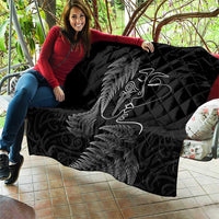 New Zealand Valentine's Day Quilt Silver Fern and Line Art Love Couple LT03 - Polynesian Pride