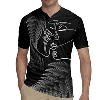 New Zealand Valentine's Day Rugby Jersey Silver Fern and Line Art Love Couple LT03 - Polynesian Pride