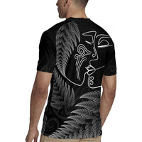 New Zealand Valentine's Day Rugby Jersey Silver Fern and Line Art Love Couple LT03 - Polynesian Pride