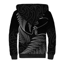 New Zealand Valentine's Day Sherpa Hoodie Silver Fern and Line Art Love Couple LT03 - Polynesian Pride