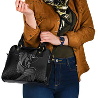 New Zealand Valentine's Day Shoulder Handbag Silver Fern and Line Art Love Couple LT03 - Polynesian Pride