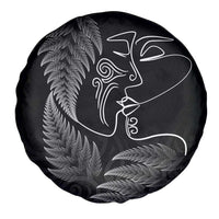 New Zealand Valentine's Day Spare Tire Cover Silver Fern and Line Art Love Couple LT03 - Polynesian Pride