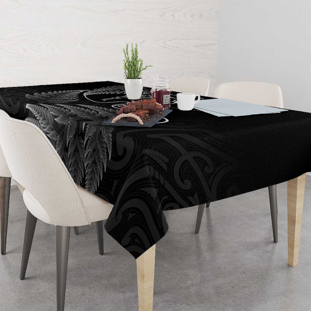 New Zealand Valentine's Day Tablecloth Silver Fern and Line Art Love Couple LT03 - Polynesian Pride