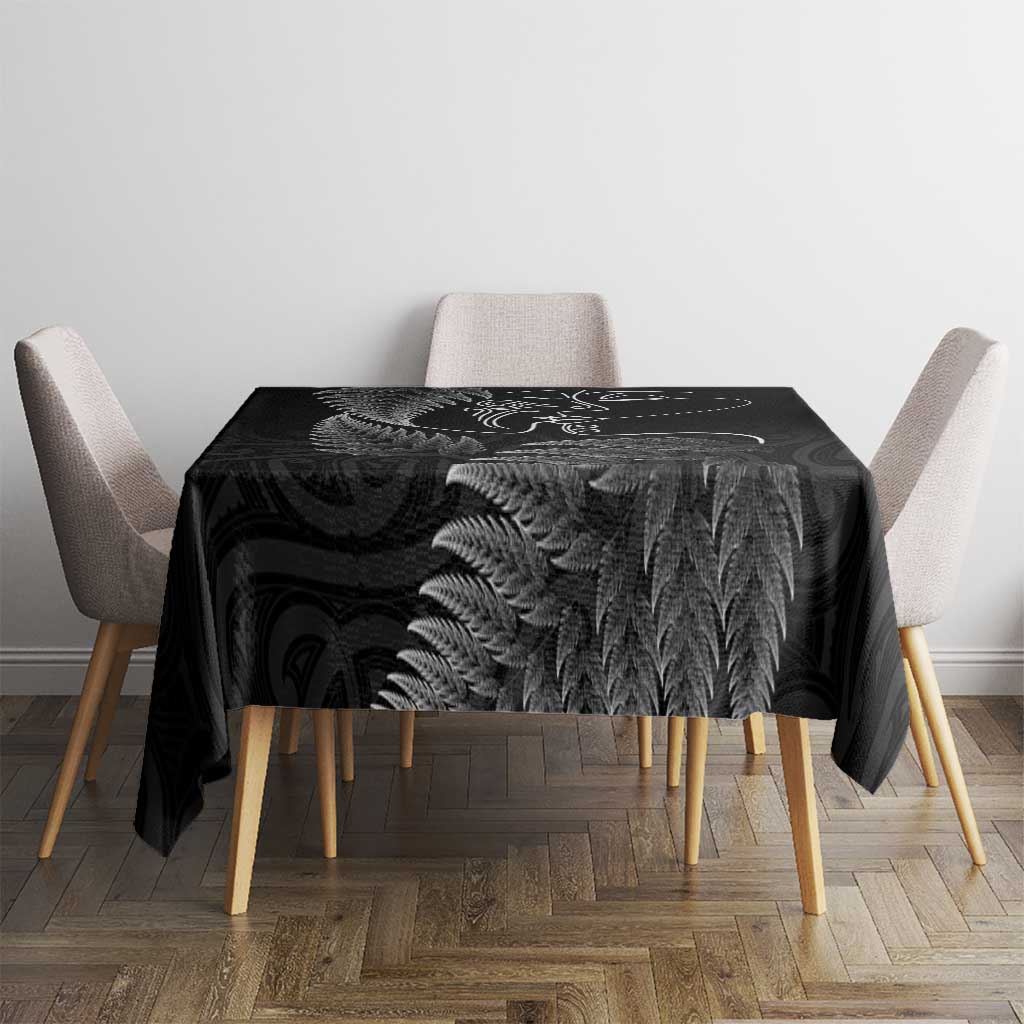 New Zealand Valentine's Day Tablecloth Silver Fern and Line Art Love Couple LT03 - Polynesian Pride