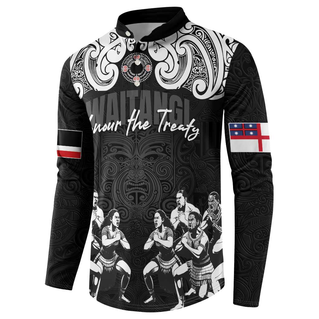 Aotearoa Waitangi Day - Toitu Te Tiriti Button Sweatshirt New Zealand Honour the Treaty LT03 - Polynesian Pride