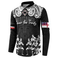 Aotearoa Waitangi Day - Toitu Te Tiriti Button Sweatshirt New Zealand Honour the Treaty LT03 - Polynesian Pride