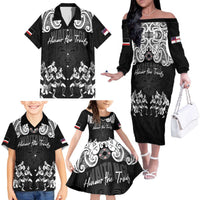 Aotearoa Waitangi Day - Toitu Te Tiriti Family Matching Off The Shoulder Long Sleeve Dress and Hawaiian Shirt New Zealand Honour the Treaty LT03 - Polynesian Pride